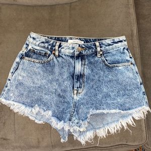Multicolored denim shorts